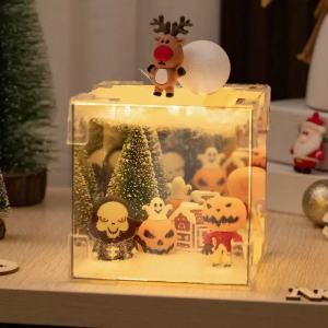 YINDIAO Magic Cube Tulip Night Light DIY Tulip Flower Sea Mirror Lamp Decorative Gifts for Birthday Holiday