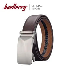 Buy Baellerry Easy To Wear Two-layer Cowhide Fake Needle Belt Automatic  Buckle Belt Comfort Click Men's Belt 2024 Online