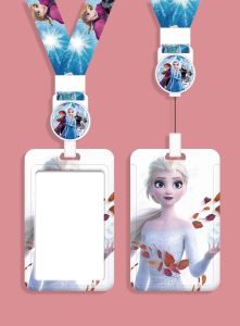 [SG] Frozen Ezlink Card Lanyard Holder Retractable Lanyard Elsa Anna Pass Holder Student ID Tag Card Holder with stretchable lanyard