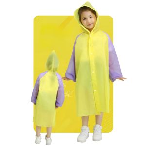 Color Block Kids Raincoat for Boys & Girls Ages 5-12 | Thick Waterproof Childrens Rain Jacket for School & Outdoor