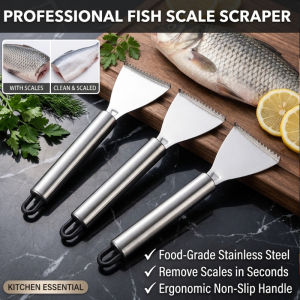 Stainless Steel Fish Scaler Fish Scale Remover Tool Cleaner with Anti-Slip Handle Portable Descaler Scraper for Easy Fish Cleaning