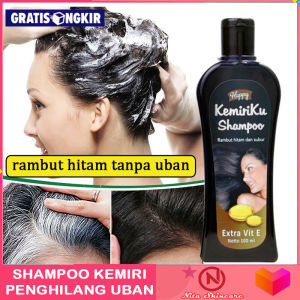 [100% Ampuh] Happy Shampoo Kemiriku Penghilang Uban Penghitam Rambut Sampo Penyubur Pelebat Penebal Rambut 100 ml Extra Vit Vitamin E shampo