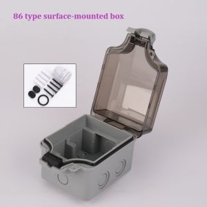 LSG IP66 waterproof dustproof weatherproof 86 type socket box Utility box Without socket switch external installation locking indoor and outdoor waterproof box