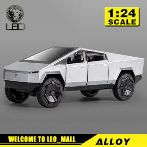LEO 1:24 & 1:32 Tesla pickup truck alloy model car for kids monster truck toys for boys cars toys for kids gift
