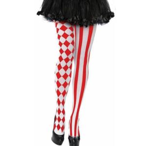 Halloween Women Party Cosplay Pantyhose Checkered Diamond Plaid Striped Print Full Length Tights Clown Costume Stockings