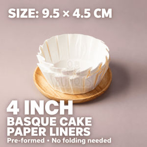 100pcs Basque Cake Baking Paper Liners Fold Free Oilproof Nonstick Parchment For Oven Air Fryer