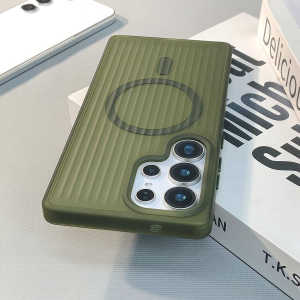 Matte Stripes Translucent Magnetic For Magsafe Case For Samsung Galaxy S26 S25 S24 S23 S22 S21 Ultra Plus Wireless Charge Cover