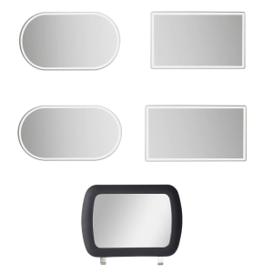 Makeup Mirror Stainless Steel Adhesive Easy Installation for Car Visors Seatback Car Interior Cosmetic Mirror