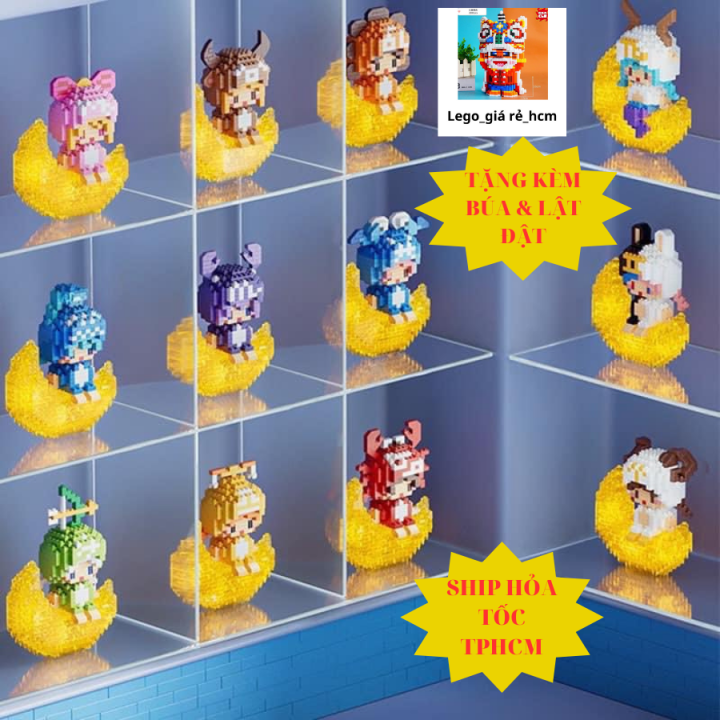 Lego lắp ráp 12 cung hoàng đạo ánh trăng có đèn Led phát sáng, Mô hình ...