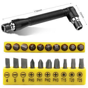Hand Screwdriver Dual Head Dual Purpose Bit Right Angle Handle Screwdriver Wrench Tool Set