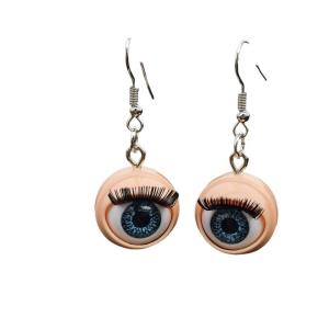 Gothic Style Acrylic Eyeball Earrings With Detailed Eyelashes Alternative Fashion Festival Accessories
