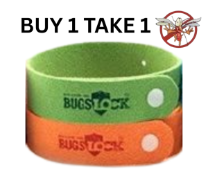 BUY 1 TAKE 1 BugsLock Mosquito Repellent Bracelet Band – Safe for Kids & Adults Natural Aroma Anti-Mosquito Wristband