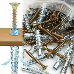 100CÁI Ống Nở Thép / Vít Tự Khoan Chịu Lực / Bộ Bu Lông Tắc Kê Dùng Cho Tường Bê Tông / Tắc Kê Ống / Bu Lông Nở