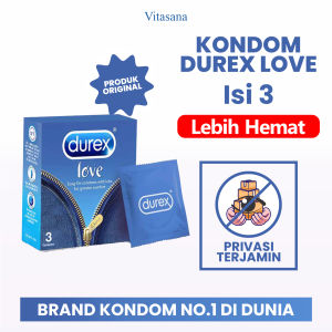Kondom Durex Love 12 Pcs & 3 Pcs - Kondom Standar Regular 52.5mm Tebal Normal Extra Lube
