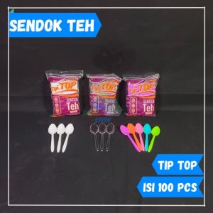 Sendok Teh / STG (Bening / Putih / Warna) isi 100 pcs Merk Tip Top
