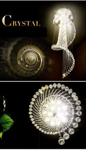 ไฟเพดานในร่ม โคมระย้าบันได แหล่งกําเนิดแสง 3 สี