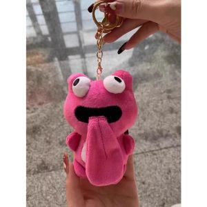Cute Frog Plush Keychain Frog Kissing Key Rings Gifts Couple Friends Birthday Doll Bag Pendant Keyring Girls Gift