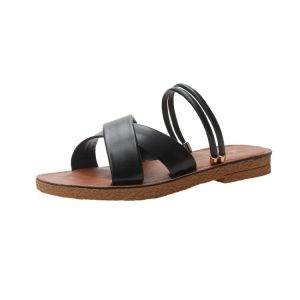 Free Shipping WomenS New Summer Sandals Korean Style Fashionable Criss-Cross Design Versatile For Both Indoor And Outdoor Wear