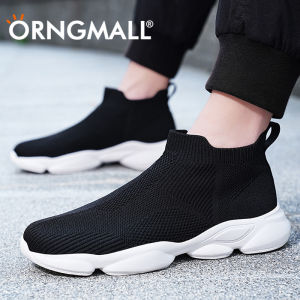 ORNGMALL Sports Shoes for Men Fashion Casual Sneakers for Walk Shoes Outdoor Sneakers Casual Running Shoes Men Mesh Slip-On Breathable Black Gym Suitable For Daily Life and Sports Plus Size 39-48
