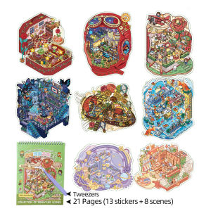 3D Mini Diorama Sticker Book Creative Themed Scenes DIY Toy Play for Scrapbook Journal Decor Fun Stress Relief Adults Kids Gift2026