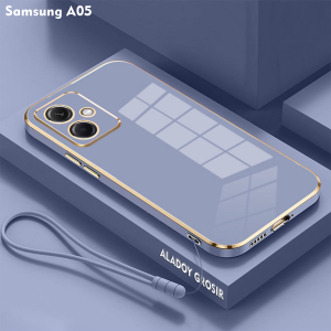 Case Samsung A05 Casing Ultra Slim Luxury Square Plating Premium Softcase