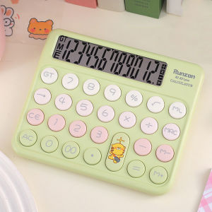 🔥จัดส่งที่รวดเร็ว🔥เครื่องคิดเลข 12 หลัก หน้าจอขนาดใหญ่ แป้นพิมพ์กลม ปุ่มการ์ตูนน่ารัก มีสไตล์ เครื่องคิดเลขน่ารัก