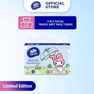 [Bundle of 4/8/16/24] Vinda Deluxe 3 Ply Soft Pack Facial Tissue Small (50sx4 Packs) / (50sx12 Packs)