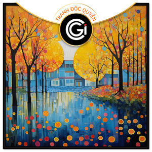 Tranh treo tường dán tường Canvas Tranh phong cảnh trừu tượng sơn dầu. CGI-14
