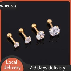 [COD] WHPHous Ship within 24 hours 1 Piece 4 Prong Rhinestone Ear Studs Earrings For Women Men Tragus Cartilage Standard Lobe  Jewelry Gift