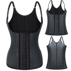 25 Steel Boned Slimming Corset Workout Girdle Vest Latex Women Body Hook Adjustable Waist Trainer