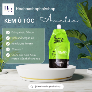 Ủ TÓC Amelia COLLAGEN TƯƠI Amelia KHÔNG CHỨA SILICON 500ml (HÀNG CAO CẤP SALON CHUYÊN DÙNG)