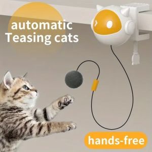 YITAQI Bite Resistan Electric Hang Ball Kitten Toy Smart Creative Kitten Teasing Toy Funny Rotating Interactive Cat Ball Toys Indoor Playing