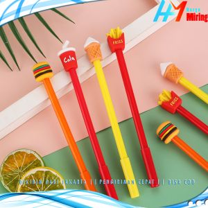 Pena Fast Food Pena Karakter Lucu Model Junk Food Burger Soda Cola French Fries Pen Karakter