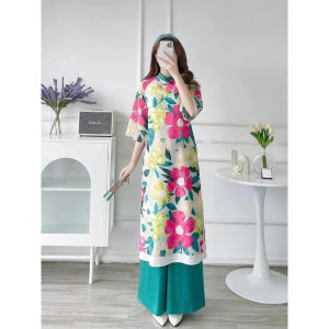 Áo Dài Cách Tân Nữ 4 Tà Voan Hoa Lót Lụa Trẻ Trung (MD24) - Áo Dài Khánh Vân