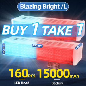  BINGO ไฟโซล่าเซลล์ ไฟเตือน ไฟสัญญาณจราจรพลังงานแสงอาทิตย์ ไฟกระพริบ LED 2 ด้าน  Solar Warning Light กันน้ำ IP67 แดง-น้ำเงิน ใช้งานได้ 24 ชั่วโมง