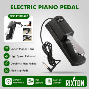 Sustain Pedal for Keyboard RIXTON Universal Piano Pedal with Polarity Switch for Digital Piano/Piano Keyboard/MIDI KeyboardSynthesizer 1/4 (6.35mm) Input Plug 63 (1.6m) Cable