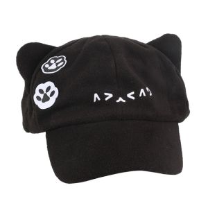 NOVELLEO Peaked Cap Cat Ears Baseball Cap Y2k Anime Embroidery Baseball Hat Fashion Cute Octagonal Hat Girl