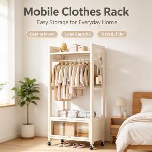 Clothes Rack Set Bedroom Heavy-Duty Coat Stand Clothes Hanger Home Use Garment Rack