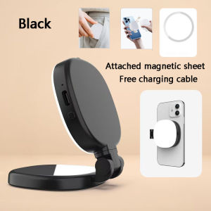 Magnetic Selfie mirror Light With Mirror Portable Fill Light Rechargeable 3 Modes Adjustable Brightness LED for Selfie Vlog Live Photography Makeup