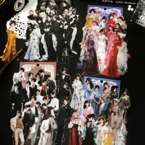 TSEVD 20 Pcs/ Pack Romance of Love Series PET Stationery Stickers DIY Hand Tent Waterproof Decorative Handbook DIY Material Decorate Handbook Decal High Appearance Level DIY Scrapbooking Material Diary Planner