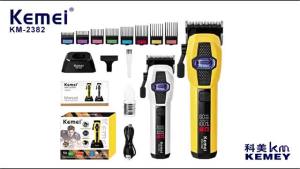 KEMEI Km-2382 Rechargeable Hair Clipper 8000RPM Outer Rotor Adjust Ceramic Blade Barber Hair Cutter