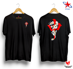 Baju Kaos Mahjong Tiles Red Dragon | Tshirt Mahyong Cotton Combed GTask Terlaris