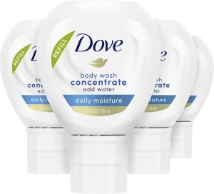 Dove Concentrate Refill 4 Count for Instantly Soft Skin and Lasting ment Daily Moisture Refill for use Reusable Bottle 4 fl oz (makes 16 fl oz of Body Wash)