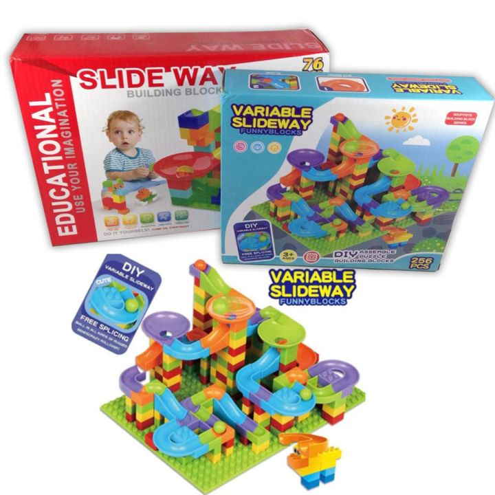 Mainan Slide Way Building Blocks Dan Variable Slideway Funny Blocks ...