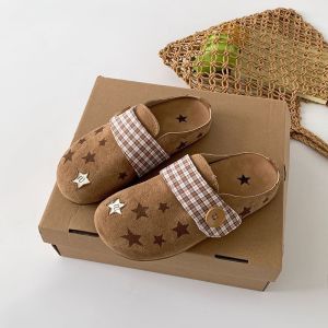 [Free Shipping] New WomenS Slip-On Flat Shoes With Star-Patterned Thick Soles Versatile And Stylish Featuring A Unique Toe Design And A Half-Slipper Style