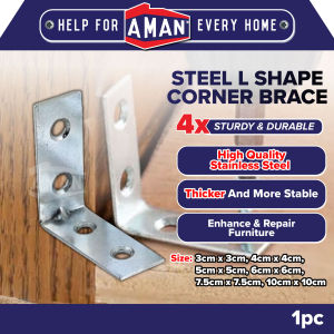 L Bracket Silver Zinc Plate 15mm Width Angle 90° Shape Shelf Shelve Corner Brace Bracket Connector Besi Sesiku L Rak W15