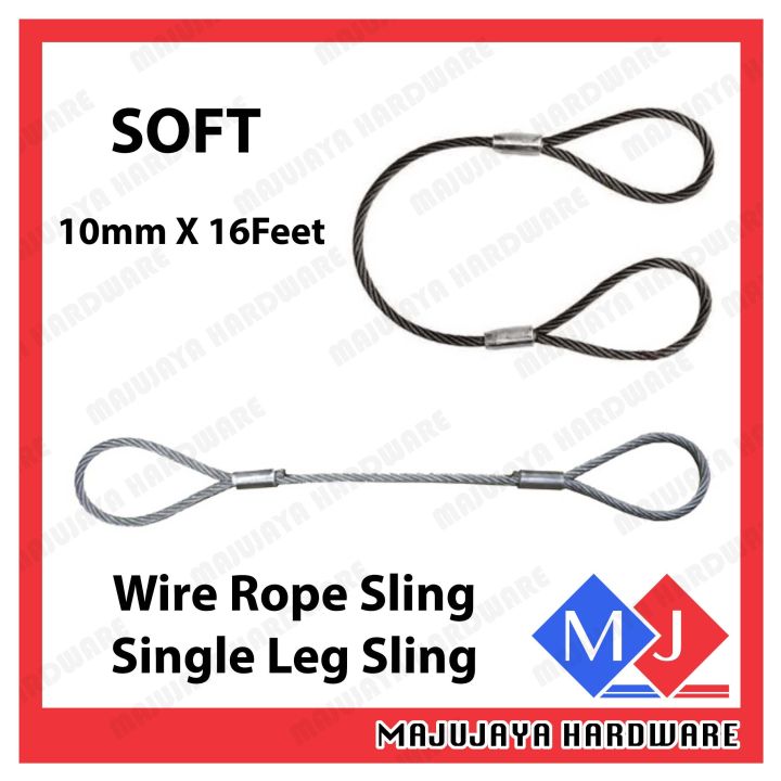 Wire Rope Sling 10 X 16ft 488meter Both End Machine Spliced Soft