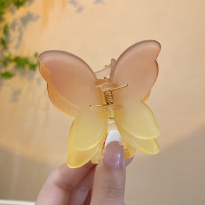 Kẹp tóc càng cua hình bướm 2 cánh kẹp nửa đầu nhựa nhám phối 2 màu dễ thương dành cho bạn gái PK185
