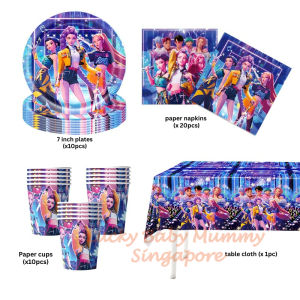 Kpop Demon Hunters Party Supplies Set/Kpop Demon Hunters Decoration/Event Kit/Birthday Ornament【RainbowCulture】