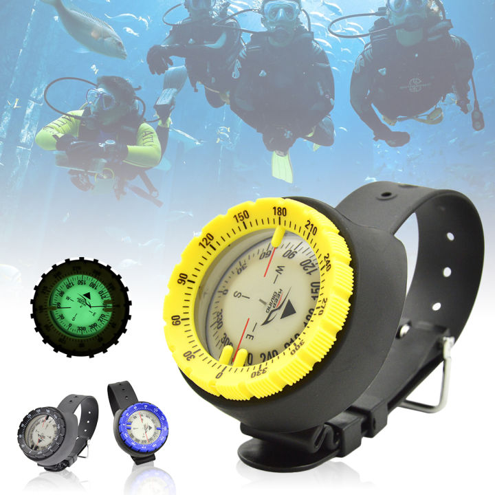 Js ready stock 50m underwater wrist compass balanced dive compass